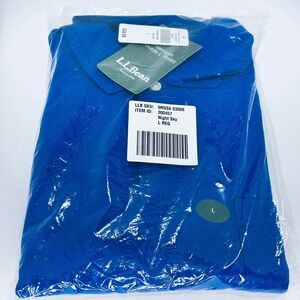 L.L. Bean Double L Polo Men Sz L Night Sky Blue Essential Iconic Gorpcore NWT